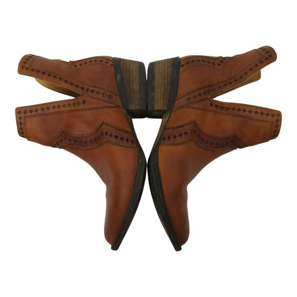 Very Volatile Brescia Western Boot Womens 7 Bootie Ankle Slip On Brown Leather - Picture 5 of 16